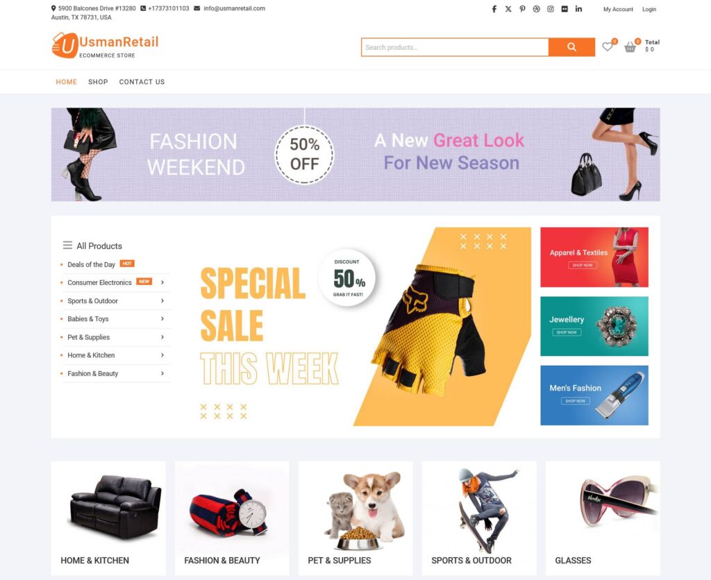 usman retail website